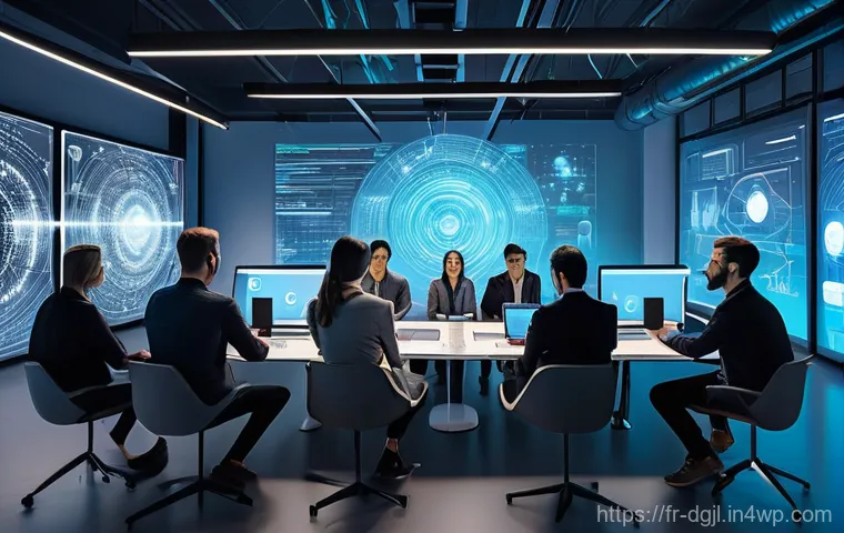 디지털 공유지와 디지털 권리 - **Prompt: "A person, gender-neutral adult, fully dressed in professional yet comfortable attire, sta...