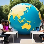 디지털 공유지의 전문가 인터뷰 - **Prompt 1: Global Digital Garden of Knowledge**
    A vibrant, wide-angle shot depicting a diverse ...